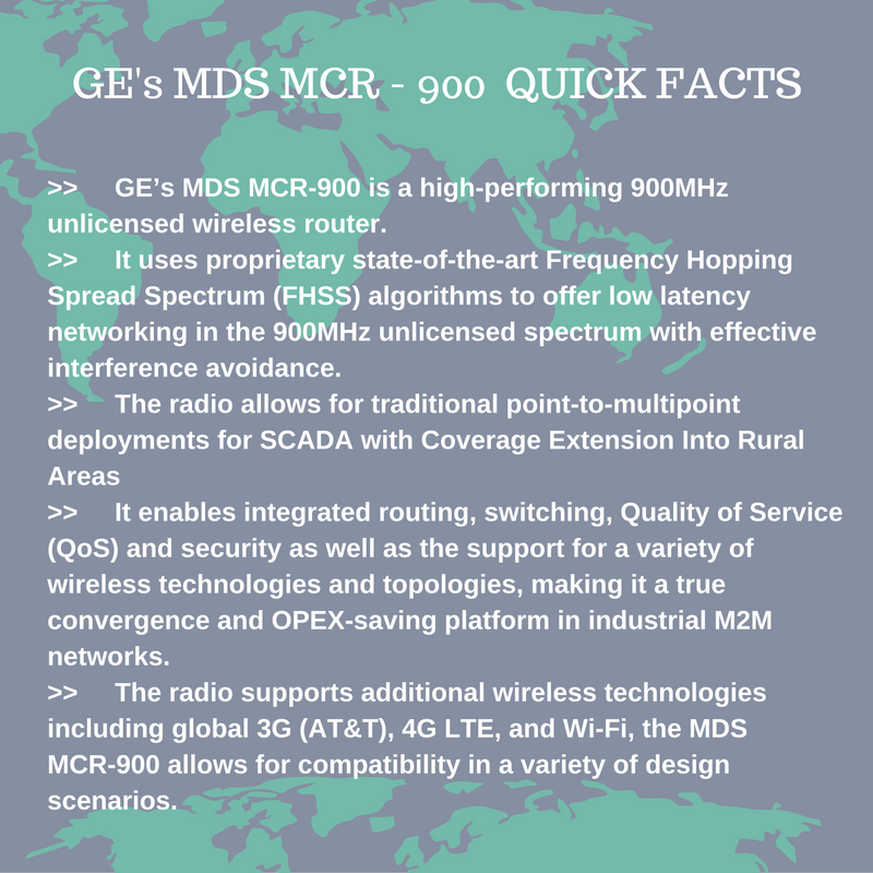 GE MDS / GE MCR Quick Facts