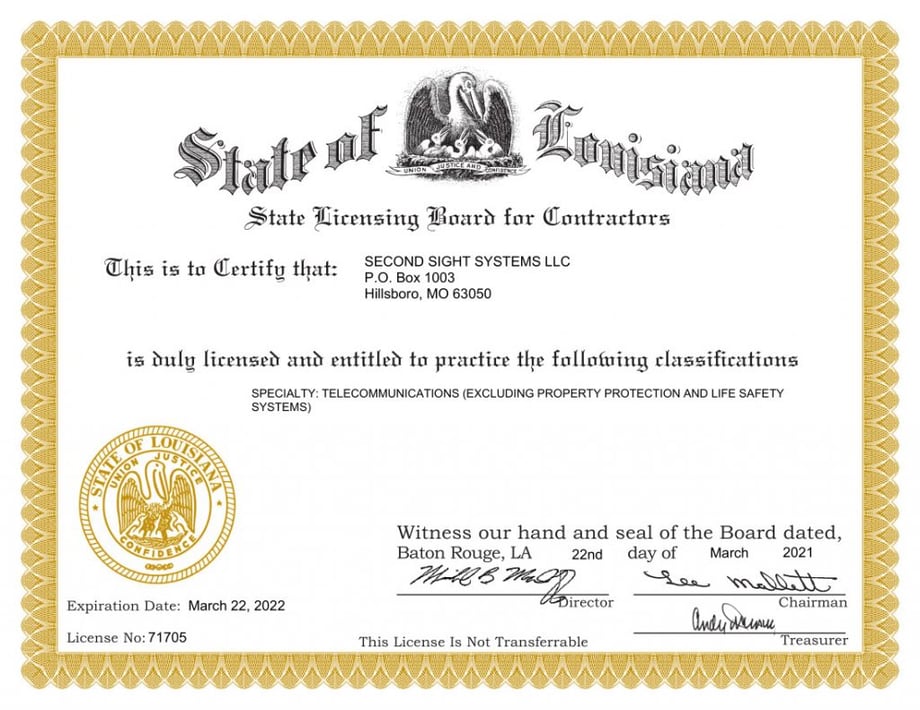 Louisiana, Contractor license